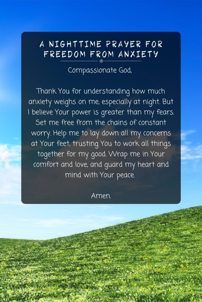 A Nighttime Prayer For Freedom From Anxiety