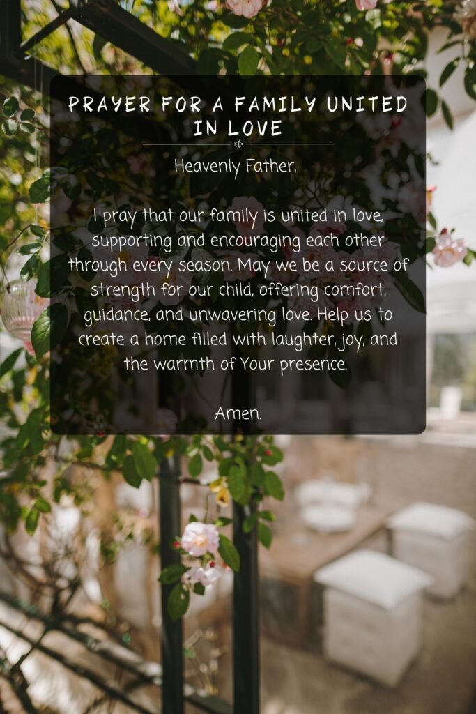 Prayer For A Family United In Love