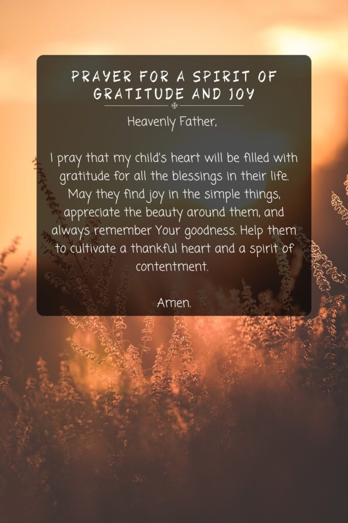 Prayer For A Spirit of Gratitude and Joy