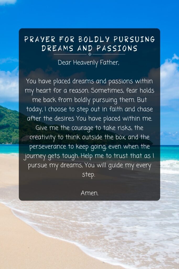 Prayer For Boldly Pursuing Dreams and Passions