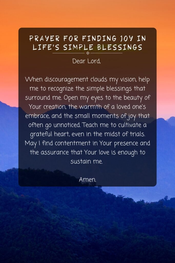 Prayer For Finding Joy in Life's Simple Blessings
