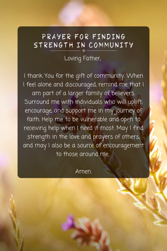 Prayer For Finding Strength in Community