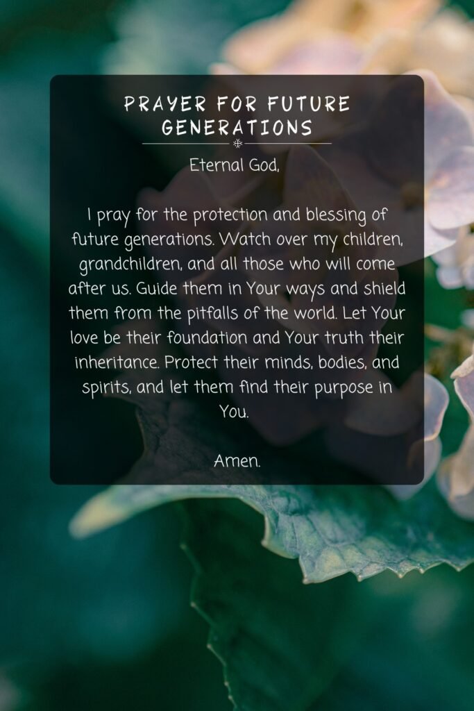 Prayer For Future Generations
