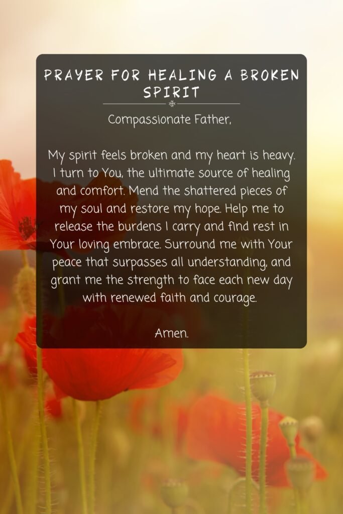 Prayer For Healing a Broken Spirit