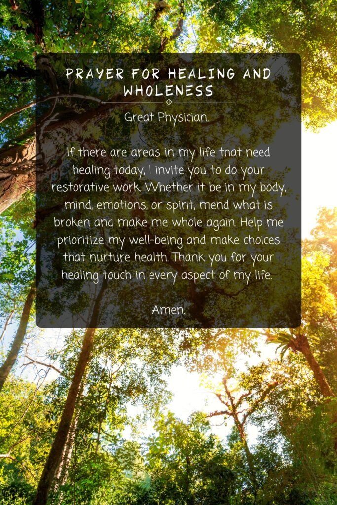 Prayer For Healing and Wholeness