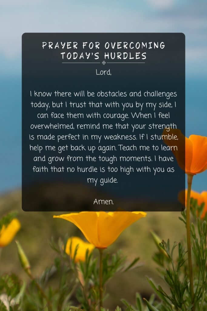 Prayer For Overcoming Today's Hurdles