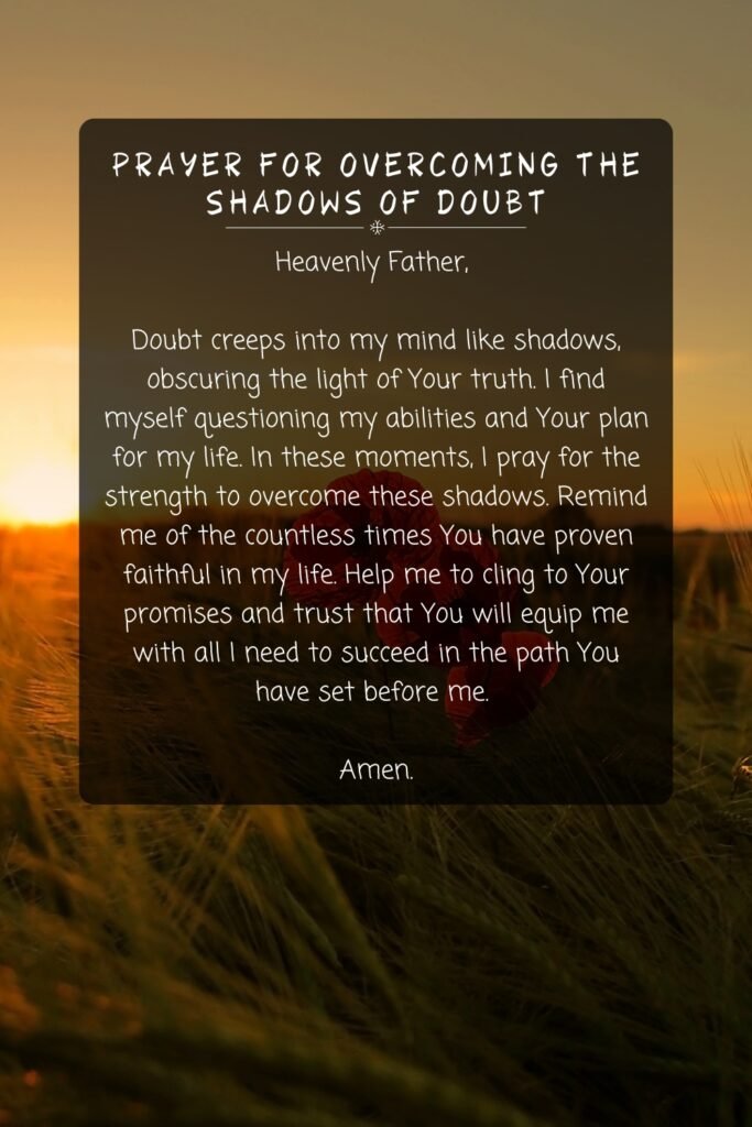 Prayer For Overcoming the Shadows of Doubt