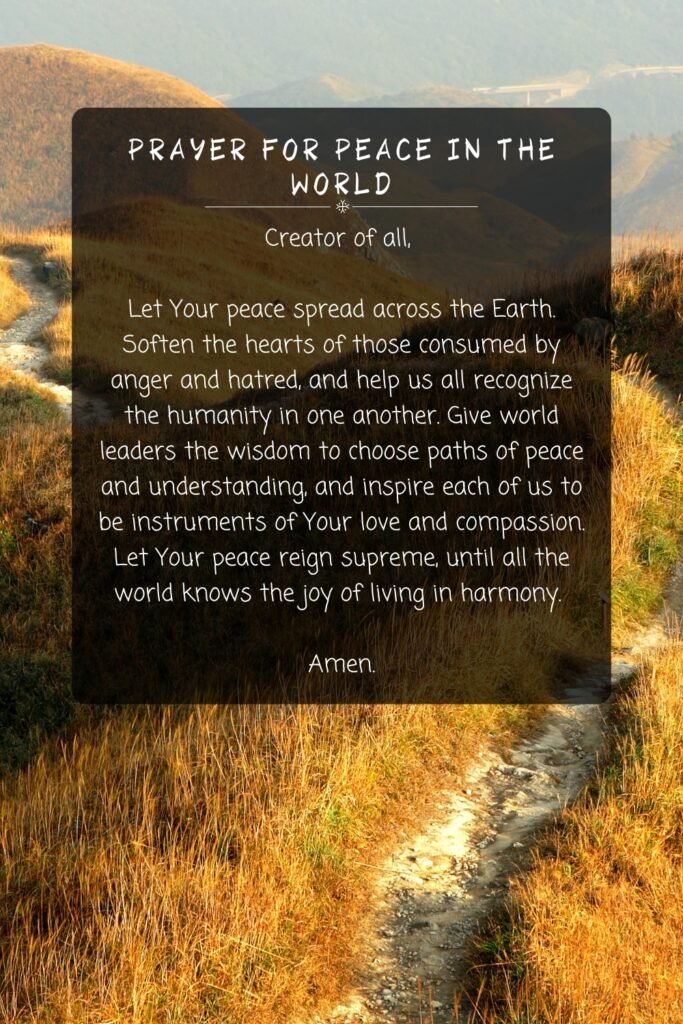 Prayer For Peace in the World