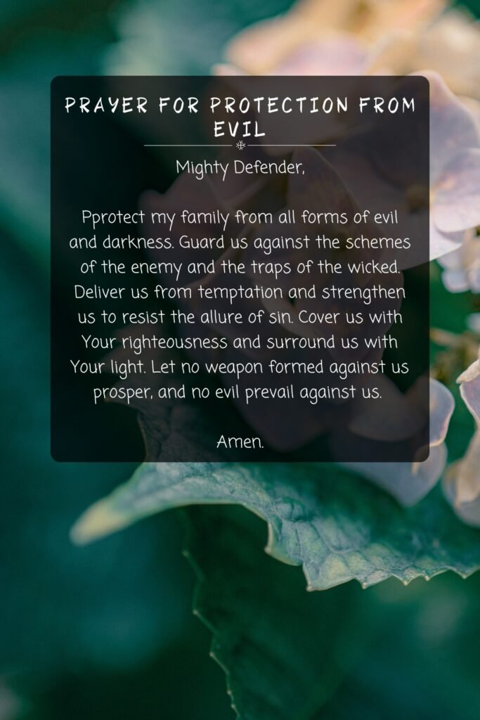 Prayer For Protection From Evil