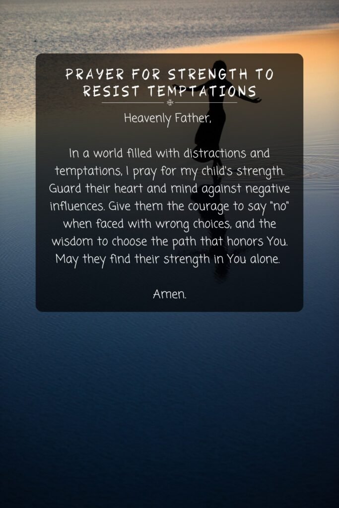 Prayer For Strength to Resist Temptations