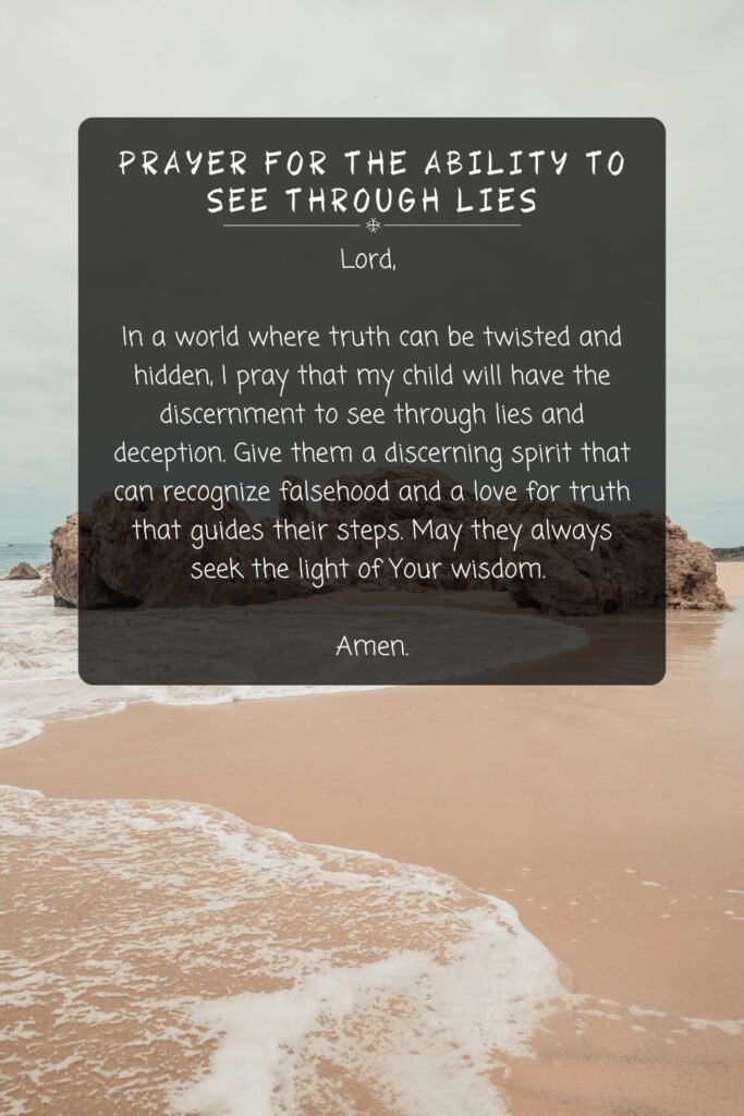 Prayer For The Ability to See Through Lies