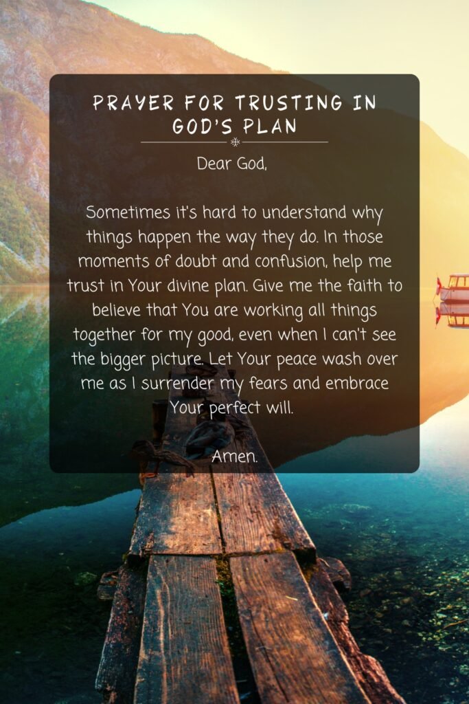 Prayer For Trusting in God's Plan