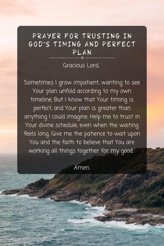 Prayer For Trusting in God's Timing and Perfect Plan