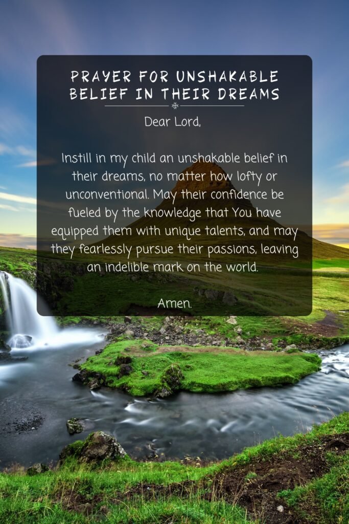 Prayer For Unshakable Belief in Their Dreams
