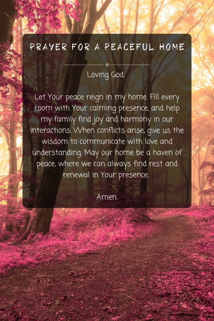 Prayer For a Peaceful Home
