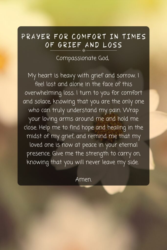 Prayer for Comfort in Times of Grief and Loss