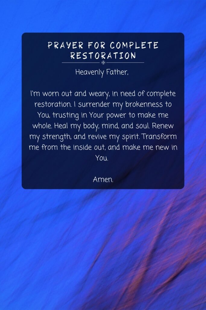 Prayer for Complete Restoration