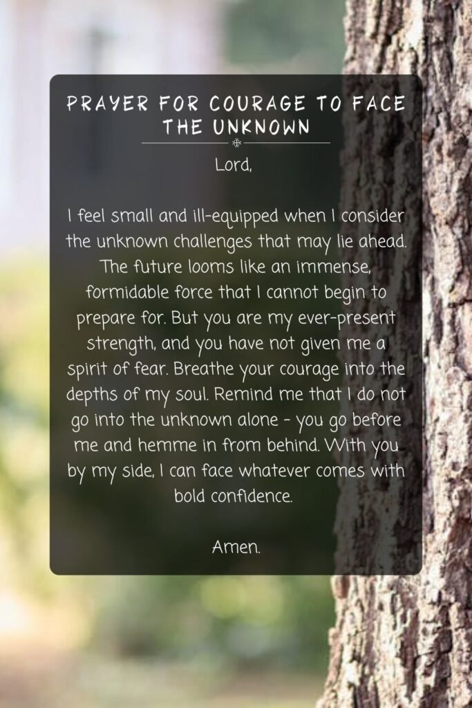 Prayer for Courage to Face the Unknown
