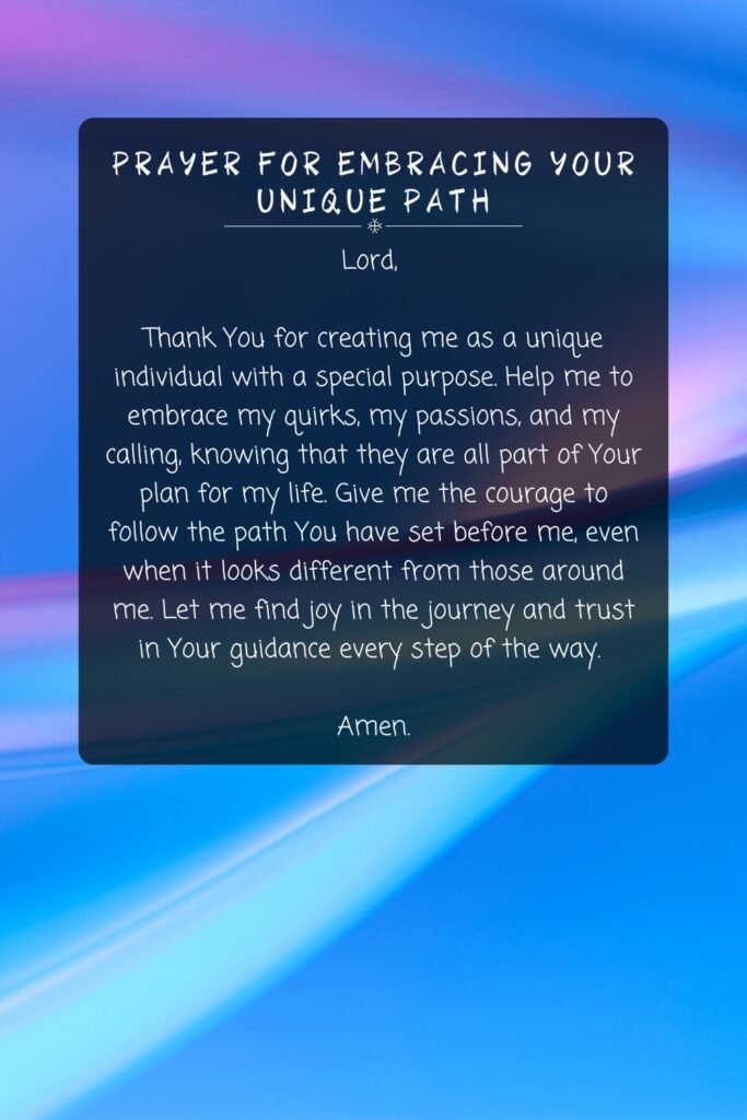 Prayer for Embracing Your Unique Path