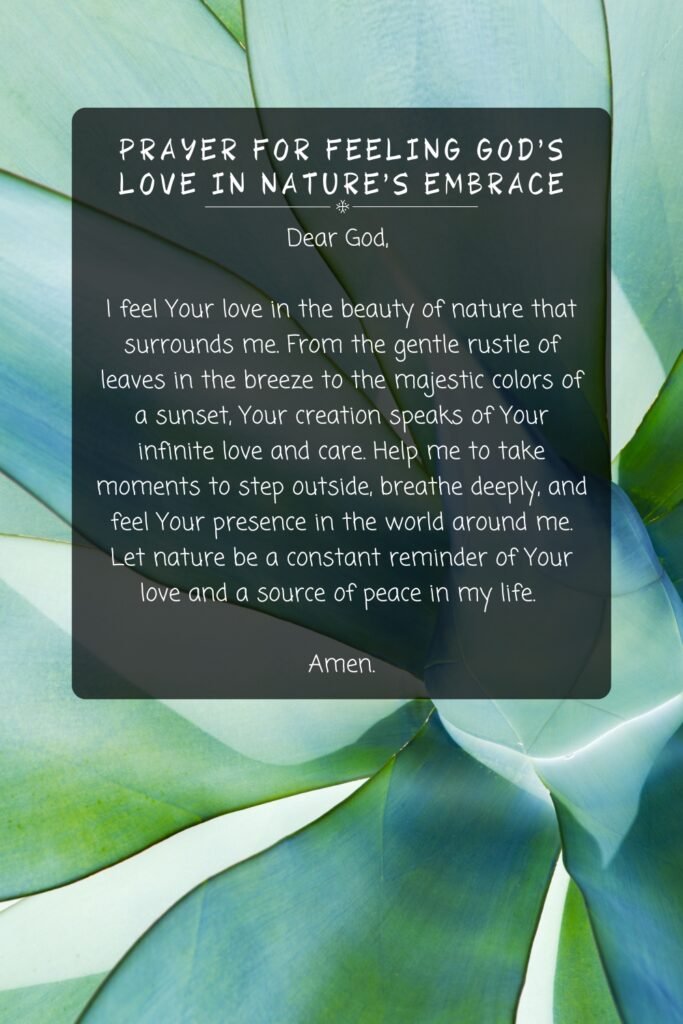 Prayer for Feeling God's Love in Nature's Embrace