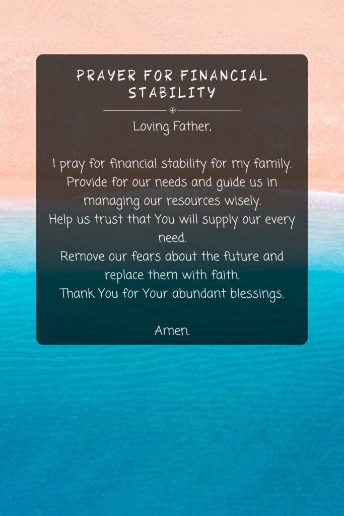 Prayer for Financial Stability
