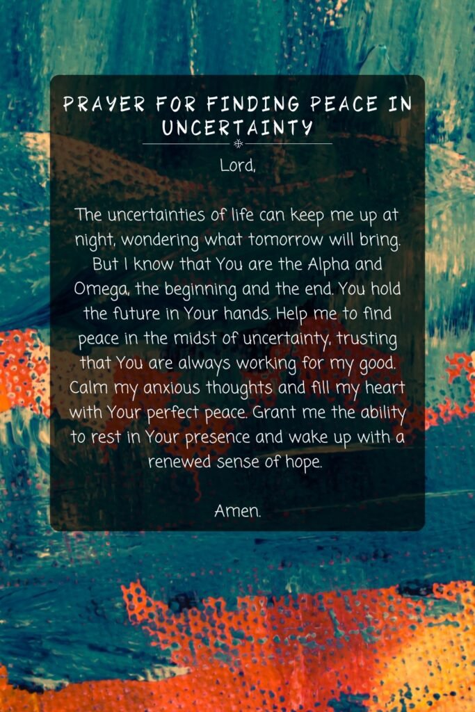 Prayer for Finding Peace in Uncertainty