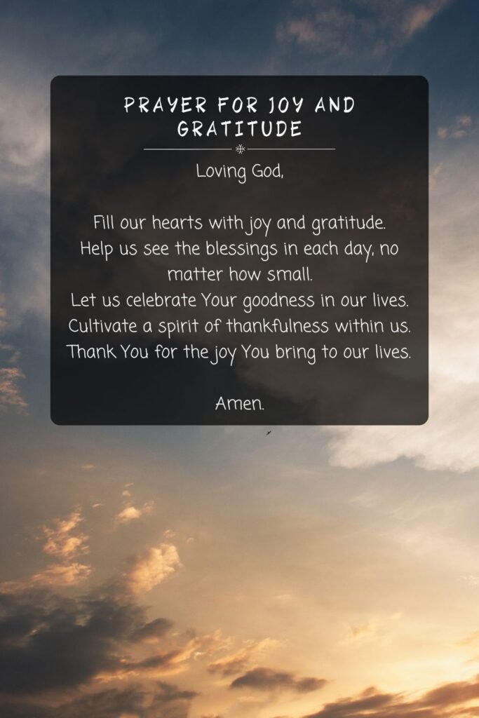 Prayer for Joy and Gratitude