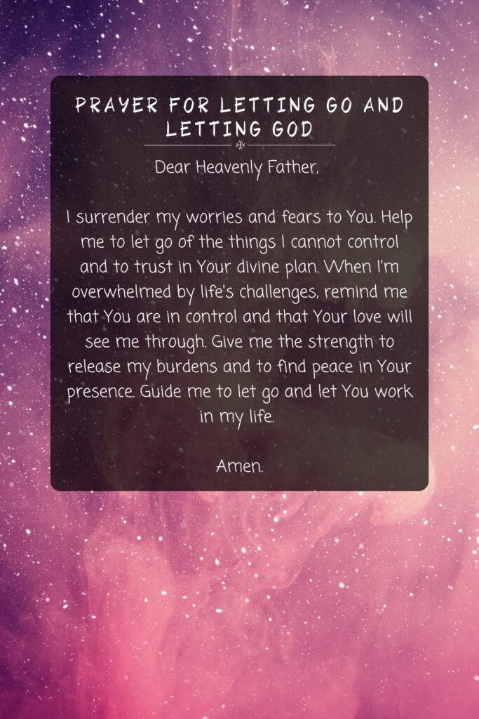 Prayer for Letting Go and Letting God