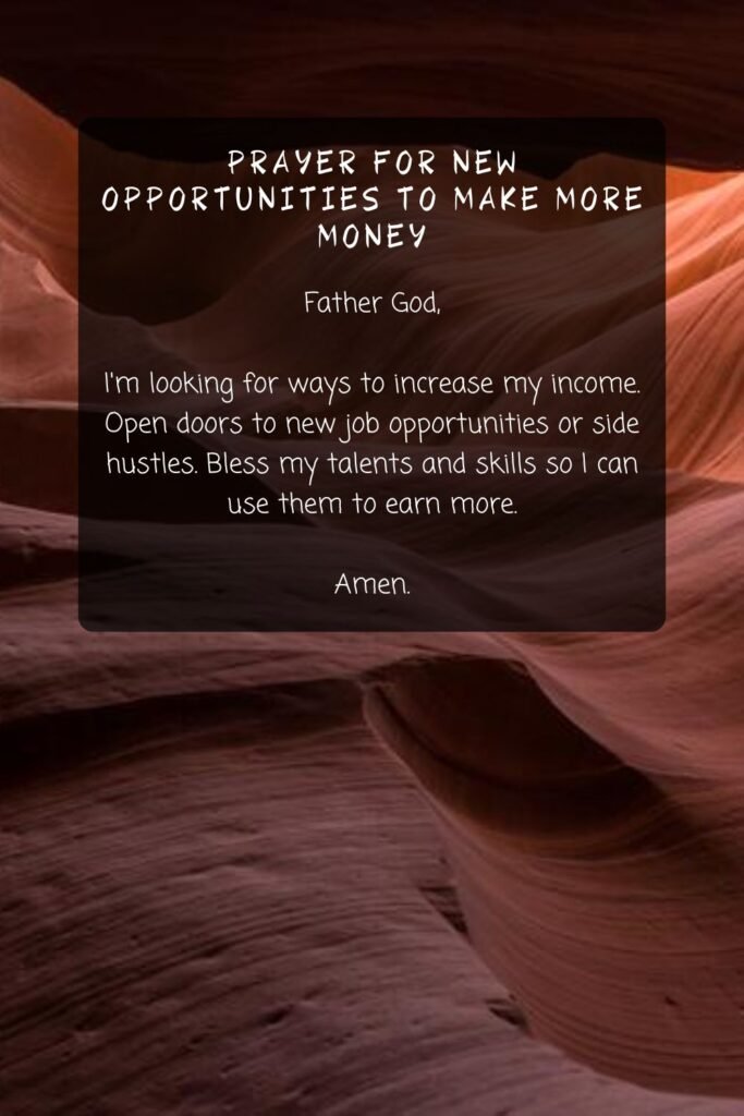 Prayer for New Opportunities to Make More Money