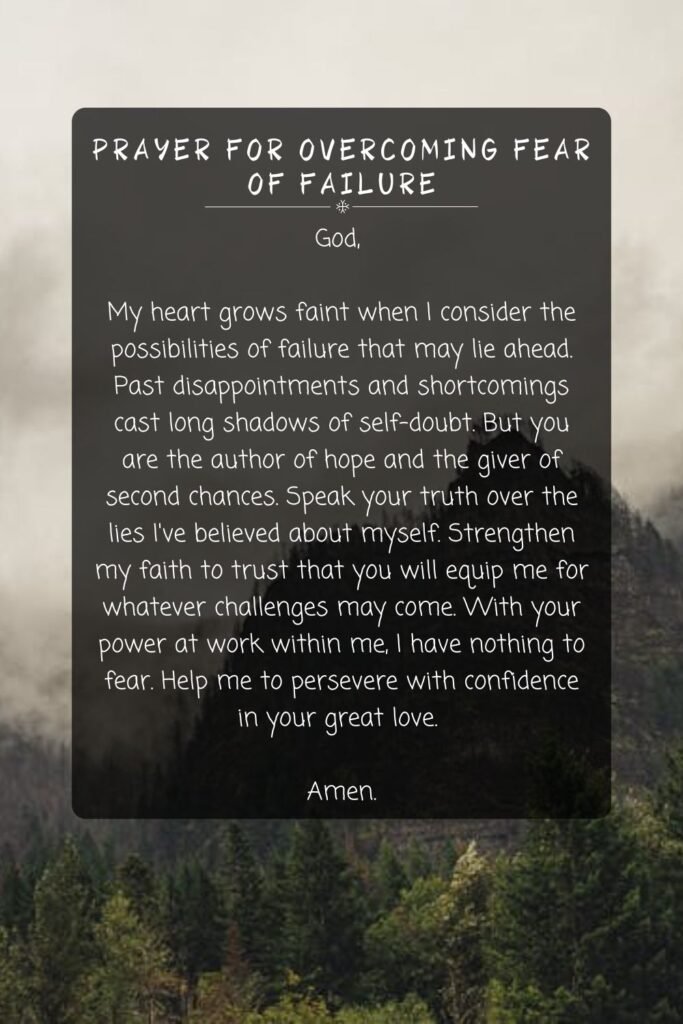 Prayer for Overcoming Fear of Failure