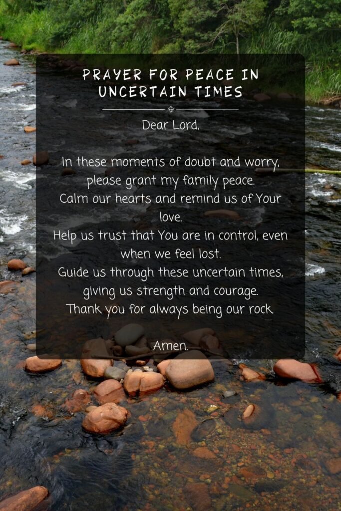 Prayer for Peace in Uncertain Times