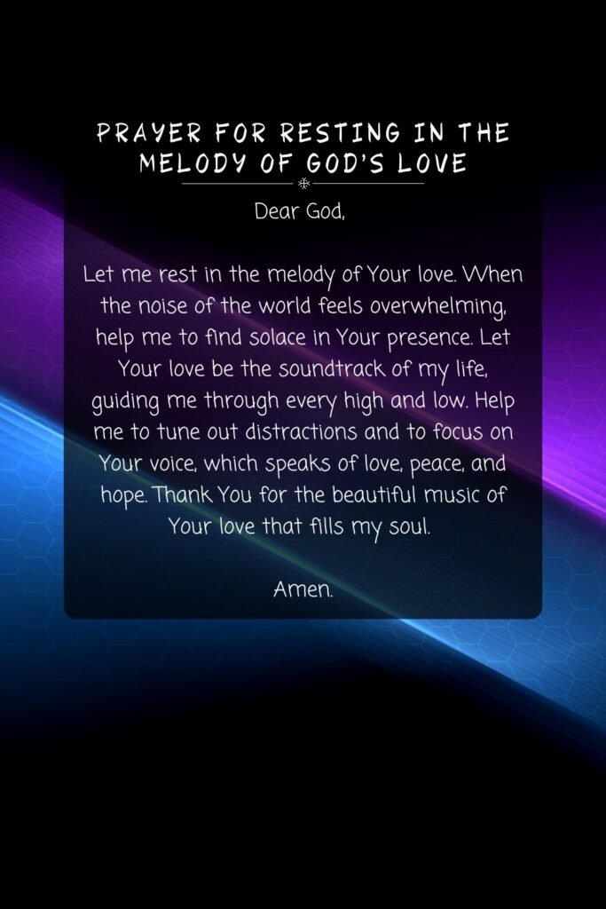 Prayer for Resting in the Melody of God's Love
