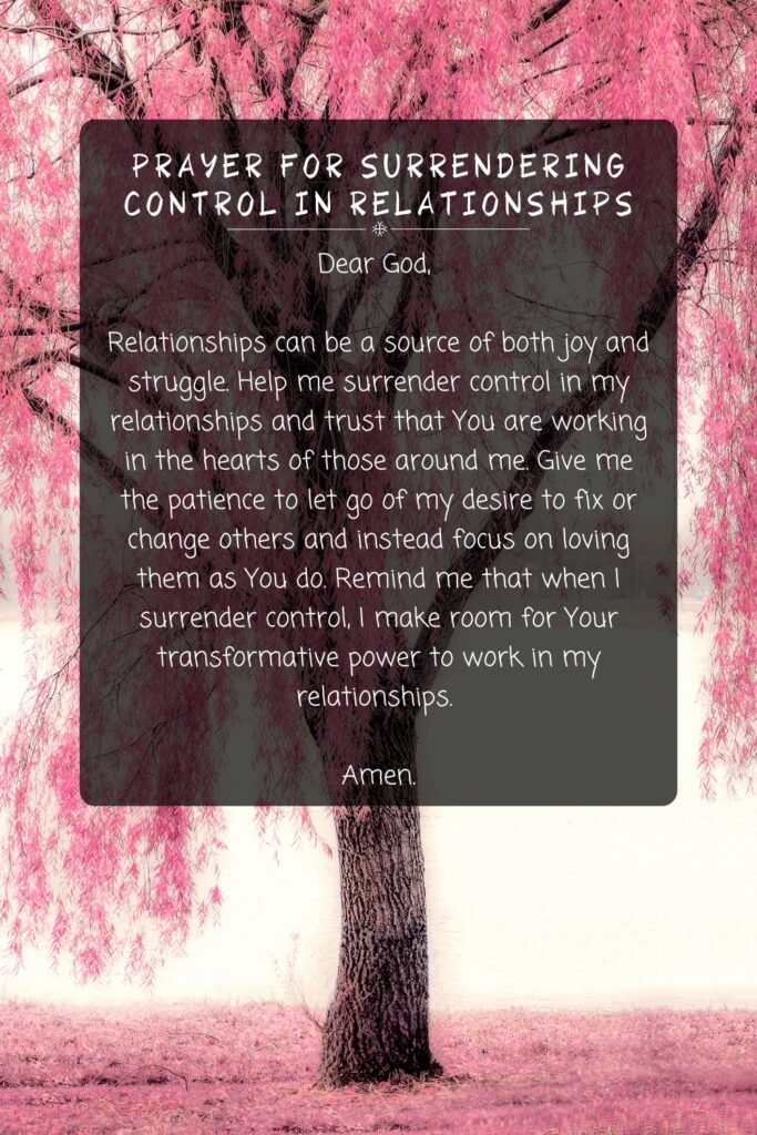 Prayer for Surrendering Control in Relationships