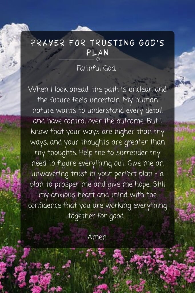 Prayer for Trusting God's Plan