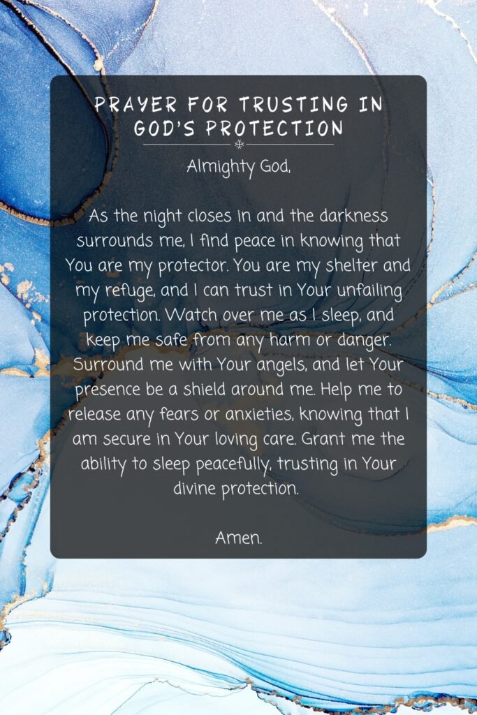 Prayer for Trusting in God's Protection