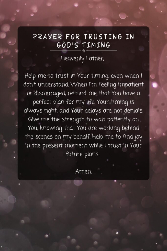 Prayer for Trusting in God's Timing