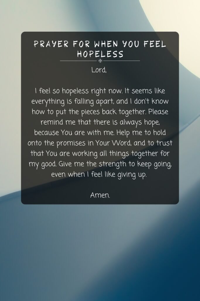 Prayer for When You Feel Hopeless