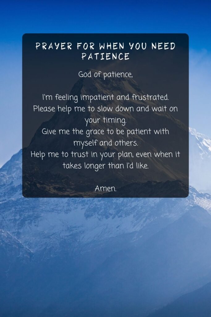 Prayer for When You Need Patience