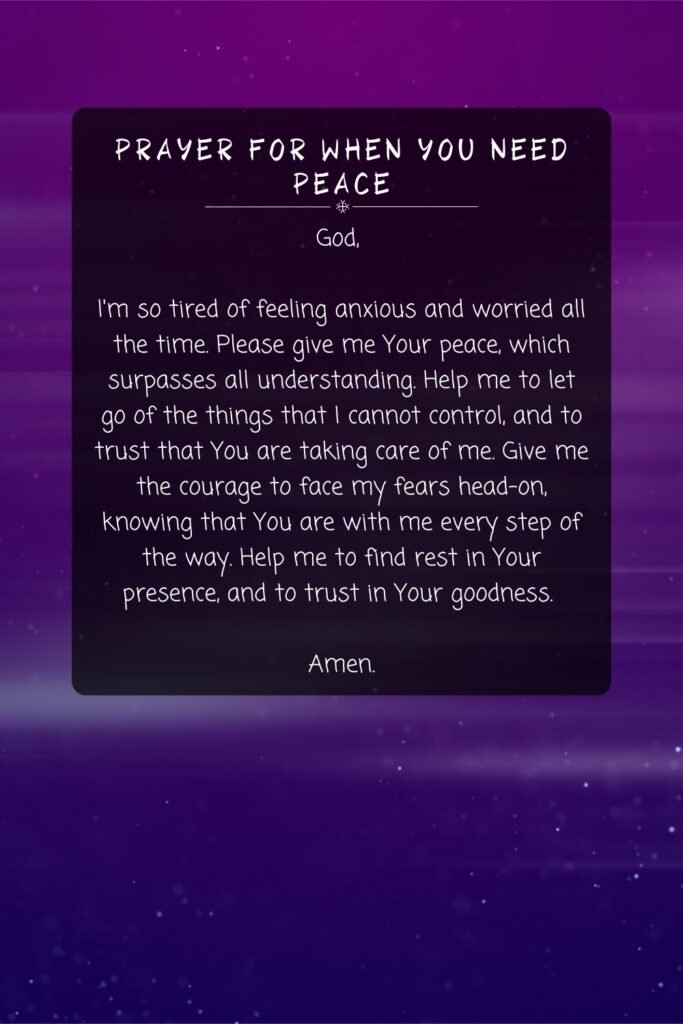 Prayer for When You Need Peace