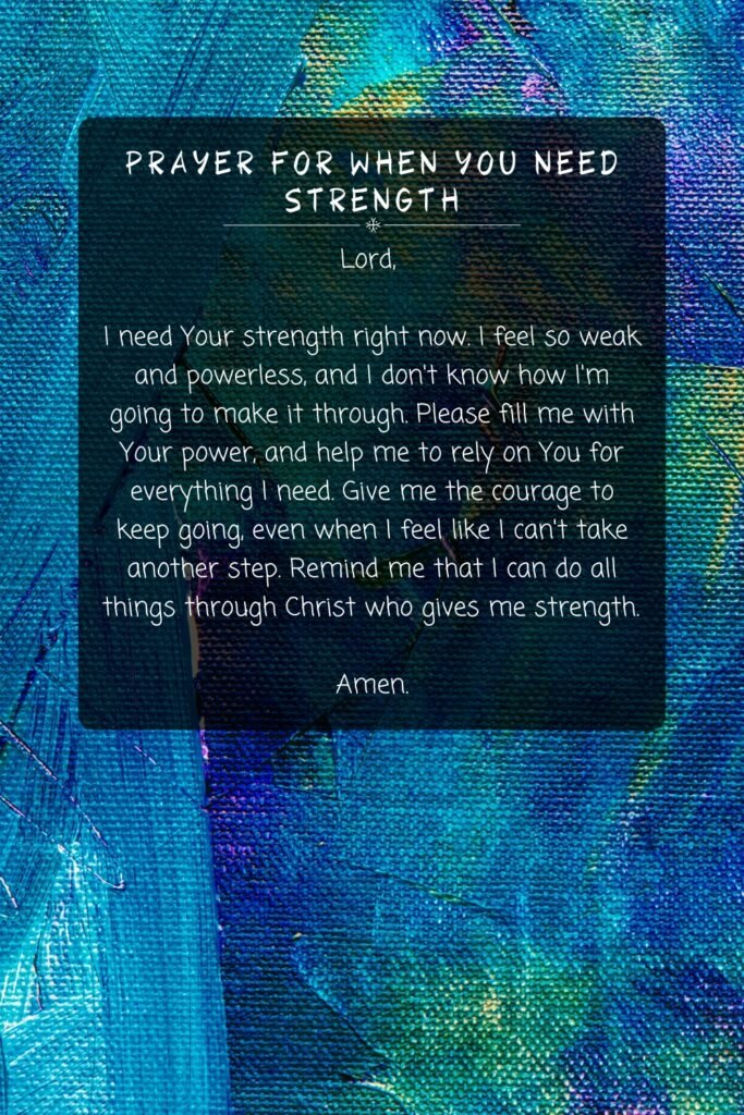 Prayer for When You Need Strength
