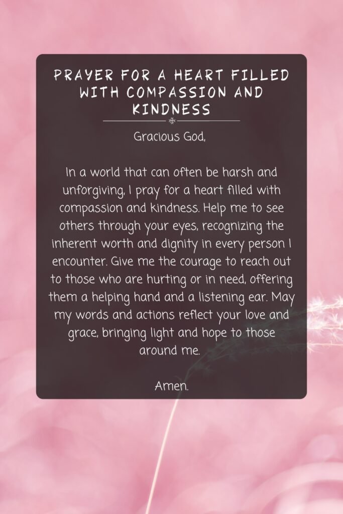 Prayer for a Heart Filled with Compassion and Kindness