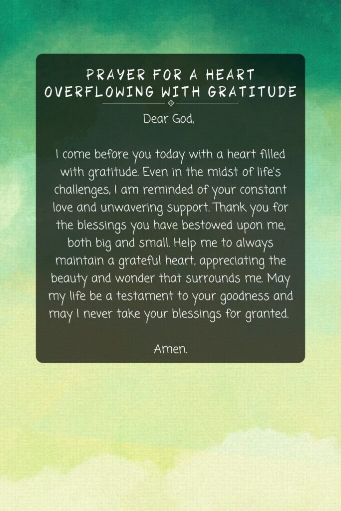 Prayer for a Heart Overflowing with Gratitude