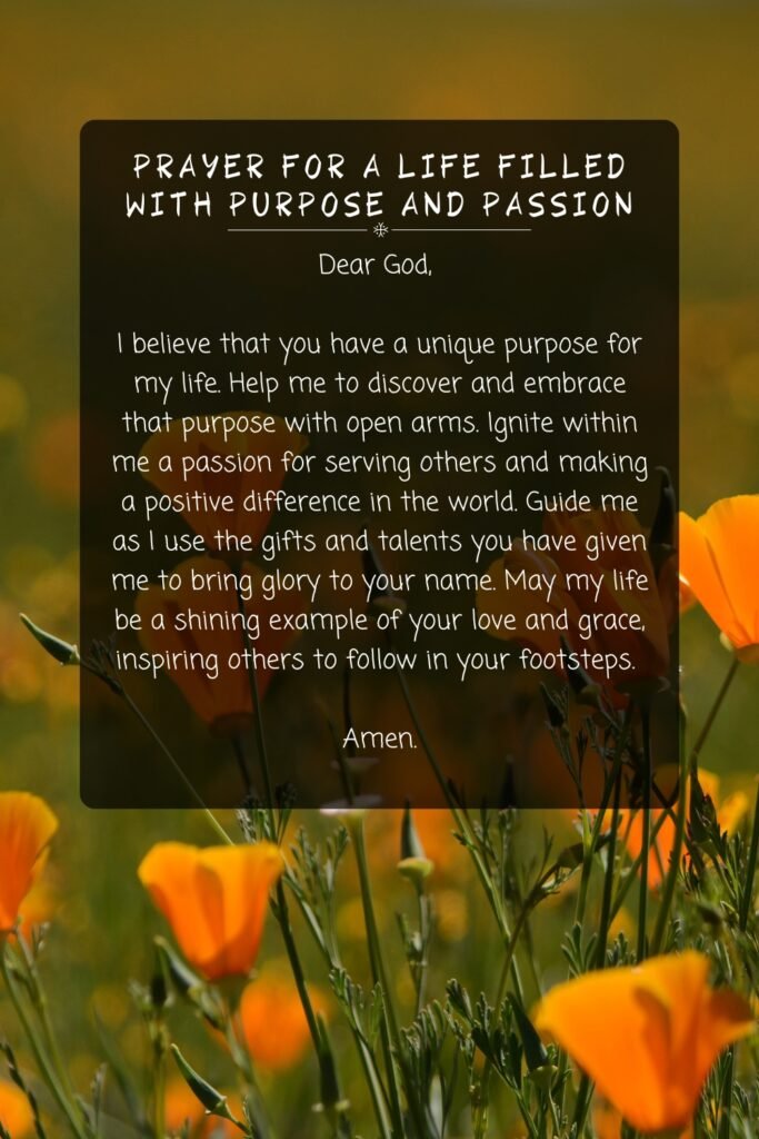 Prayer for a Life Filled with Purpose and Passion