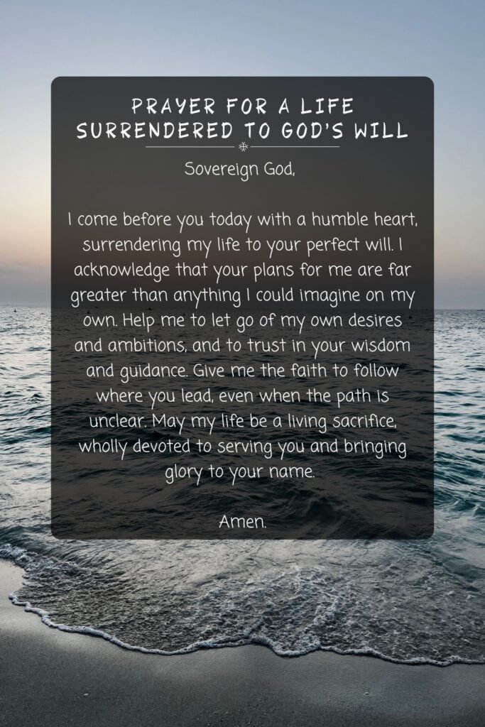 Prayer for a Life Surrendered to God's Will
